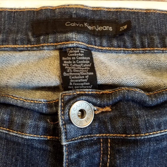 CK womens dark blue stretch denim bootcut jeans size 20W - Picture 7 of 13